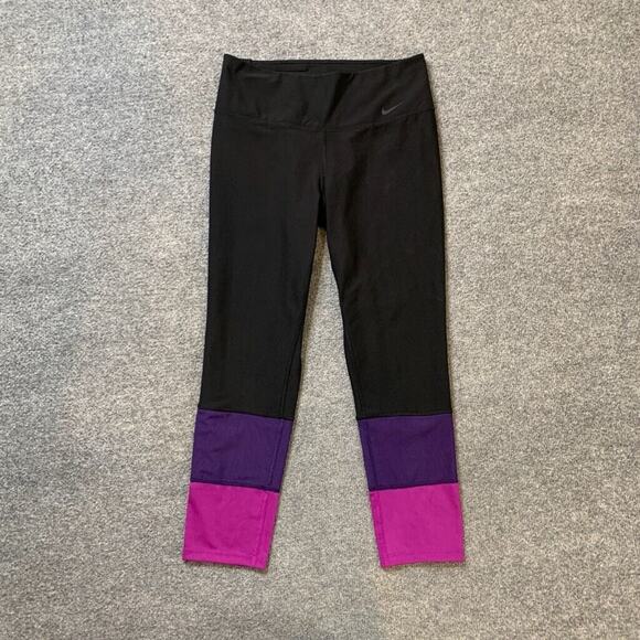Nike Leggings Womens S Small Black Geranium Dri Fit Legend High Waist Mesh Panel - Picture 2 of 11